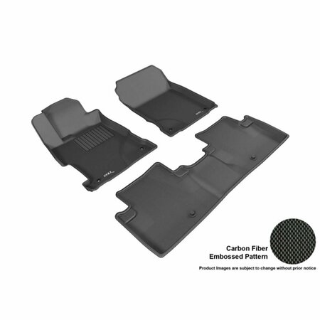 STRIKE3 3D Maxpider Custom Fit Complete Kagu Black Floor Mat for 2013-2016 Acura ILX Models - Black ST3861309